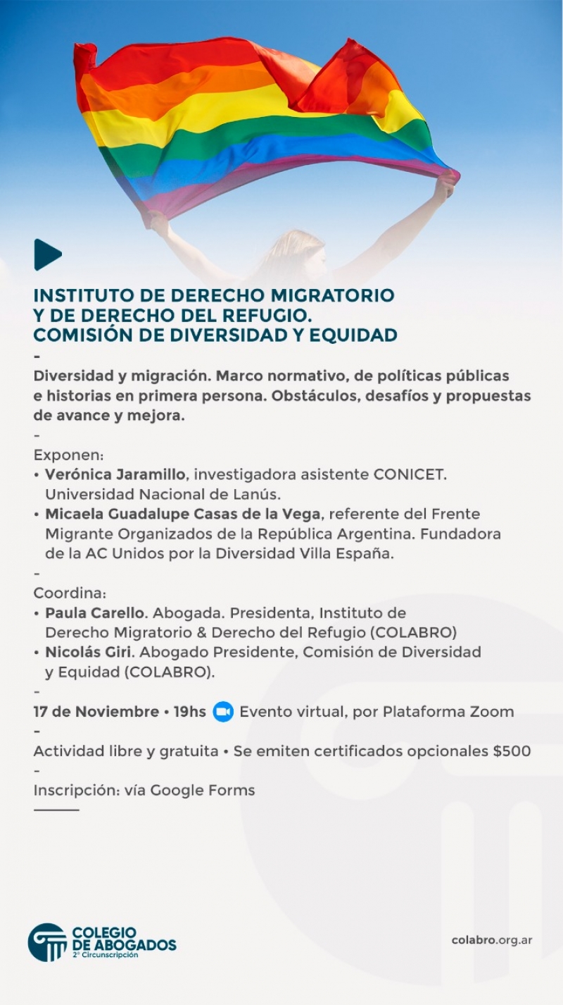 Diversidad y migración. Marco normativo, de políticas públicas e historias en primera persona. Obstáculos, desafíos y propuestas de avance y mejora 17/11